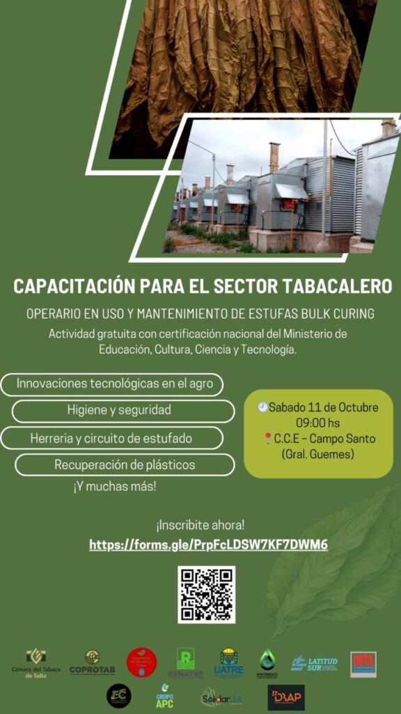 Capacitación en uso y mantenimiento de estufas Bulk Curing para el sector tabacalero