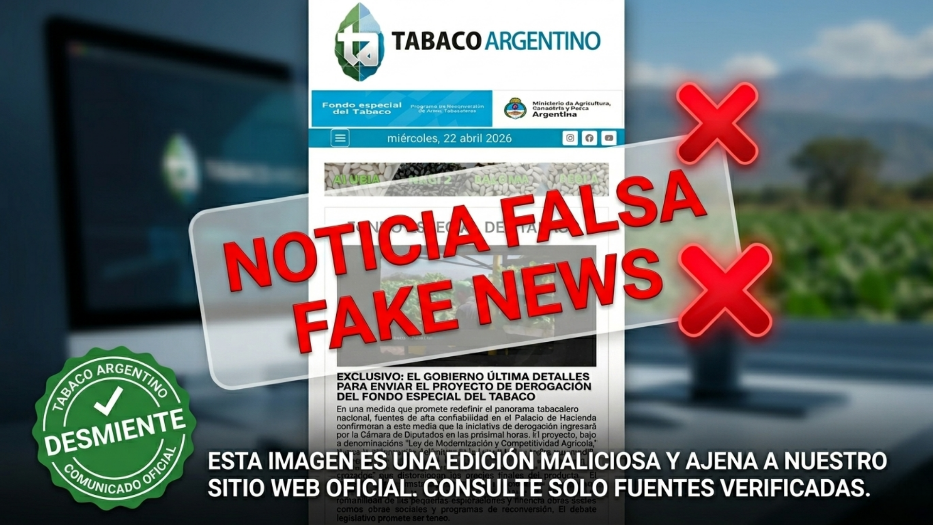 COMUNICADO: Tabaco Argentino desmiente publicación falsa sobre el Fondo Especial del Tabaco