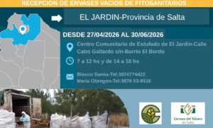 Sustentabilidad Tabacalera: Habilitan punto de recepción de envases vacíos de fitosanitarios en la localidad de El Jardín